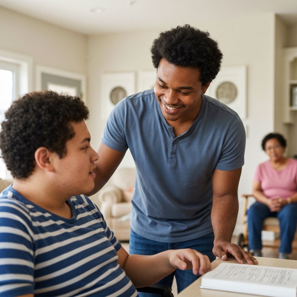 Support worker providing community care